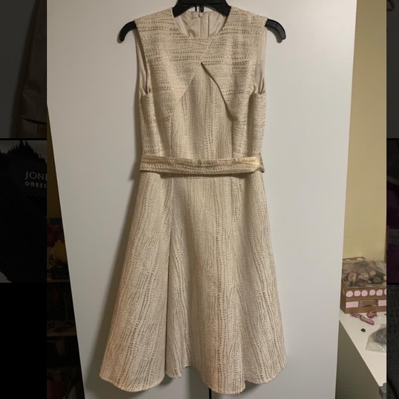 Ivory & Gold Custom-Made Dress - Picture 1 of 3
